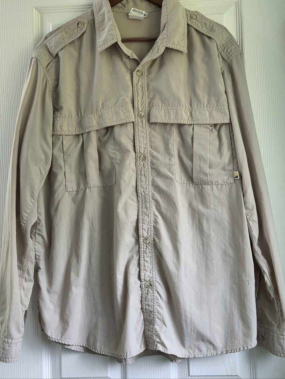 Solumbra Sun Precautions Vented Safari Shirt Mens XL USA